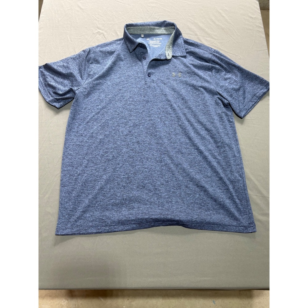 Under Armour Mens Playoff Polo Shirt Blue Heather XL 1351131 Short Sleeve Golf